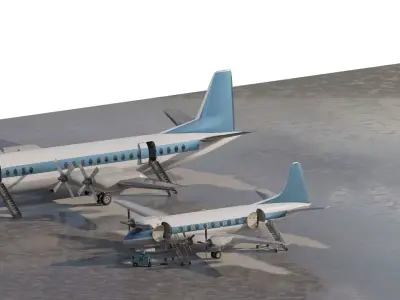 Vickers  VANGUARD   Vickers VISCOUNT  and  Douglas DC-8-54     3D model