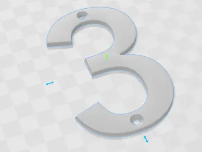 Number 3 3D print model