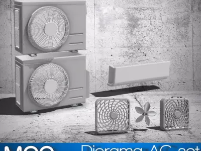 Diorama Air Conditioner Units AC sets 3D print model