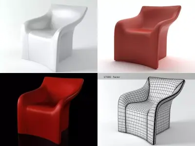Mist four different chairs 3D model