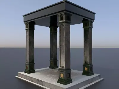 Statue Platform Low-poly 3D model