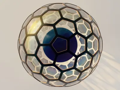 Glass dome with hexagon windows 3D model