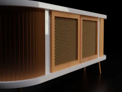 Mid-Century Modern Buffet Cabinet Free 3D model