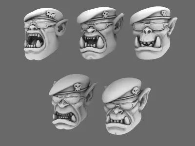 Space Orcs Lads Beret Heads 3D print model