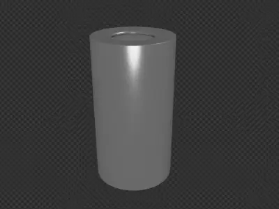 Trash Can Low-poly 3D model 11