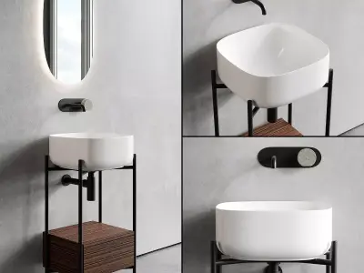 Scarabeo Ceramiche Diva Floor-standing Vanity Unit Set 1 Low-poly 3D model