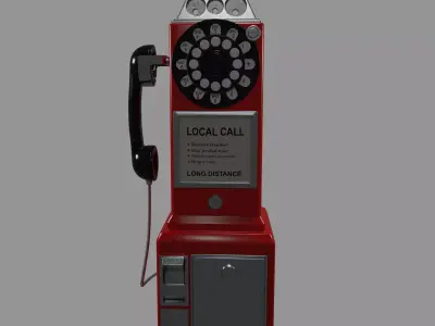 Vintage Dial Pay Phone Low-poly 3D model Low-poly 3D model