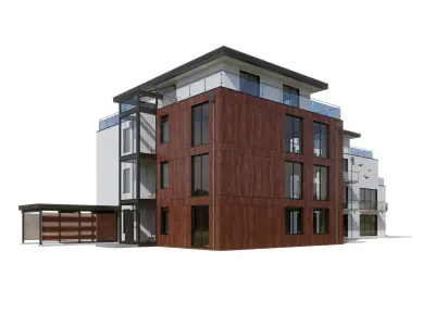 House 01 for Cinema 4D with Corona and V-Ray 3D model