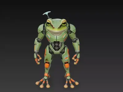 Cyber Frog - Mecha Amphibian Character 3D Model 3D print model