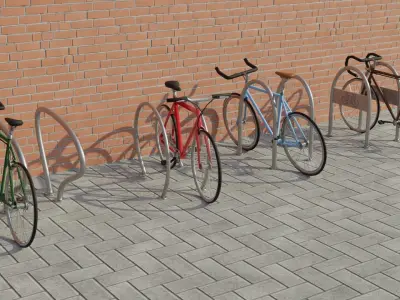 Street furnitures for bikes 3D model