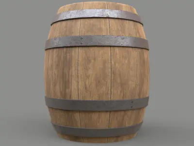 Wooden Barrel Vine Whiskey Gameready Low-poly 3D model