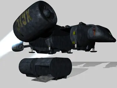 spaceTrans spacecraft with propeller 3D model