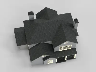 British House Design 17T2  Low-poly 3D model