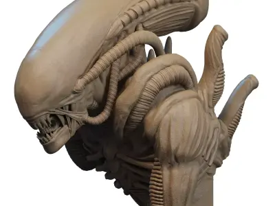 Alien Bust 3D Print 3D print model
