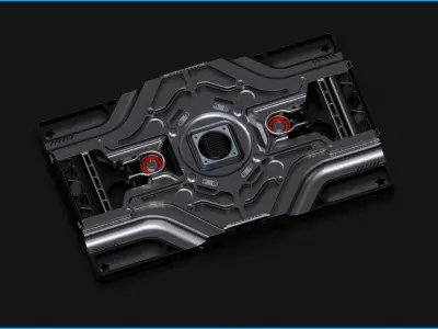 4 SciFi Panels set 3D model