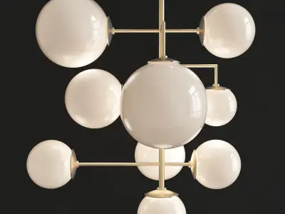 Chandelier collection low poly 3d model with balls Low-poly 3D model