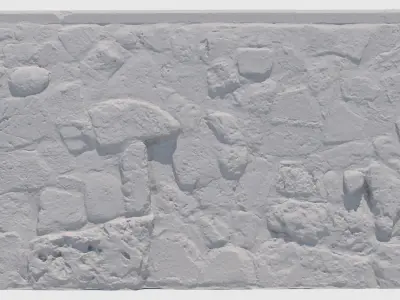 Mossy Stone Wall 3D model