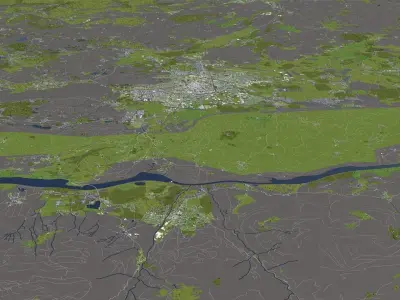 Klagenfurt Austria 50x50km 3D model
