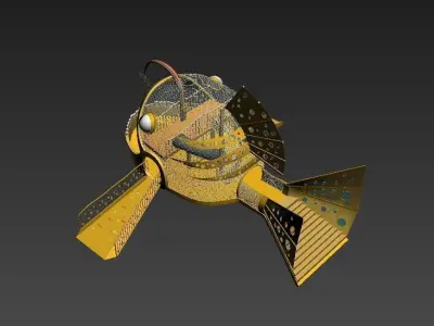 Ocean theme fish playground equipment 3D model