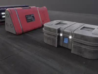 Assortment of Sci-fi Props Low-poly 3D model