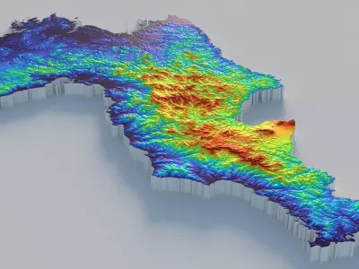 Korea DPR Terrain Country 3D model
