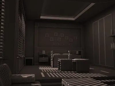 3D room with Seating Model 3D model