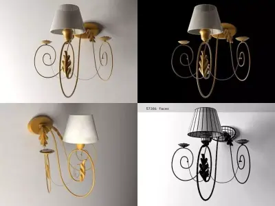991 four different wall sconces 3D model