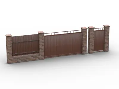 Fence cottages 3D model