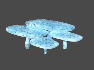 Fantasy Mushroom I02 Blue - Scene Backdrop Design Low-poly 3D model