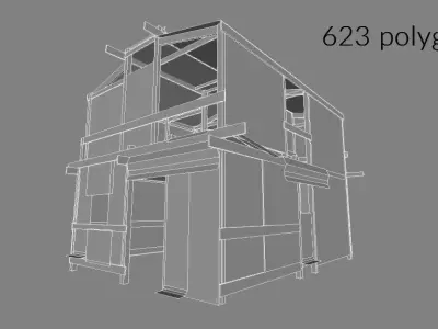 Lowpoly shanty house Low-poly 3D model