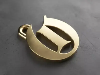 Gothic Letter O Pendant 3D print model purchase