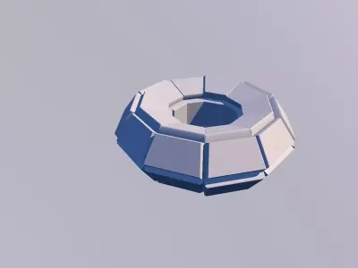 Sci Fi Torus Object No5 - Pyramid Sphere Torus 2019 Low Poly 3D model