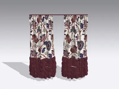 Curtain Low-poly 3D model