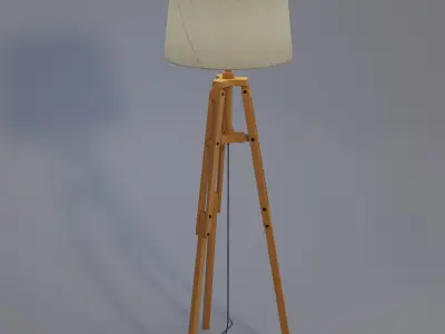 Tripod floor lamp Low-poly 3D model