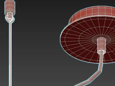 abbacus light fixture with three balls hanging from it 3D model