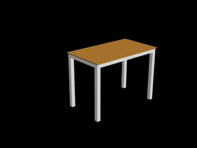 3D Model of a Computer Table Free low-poly 3D model