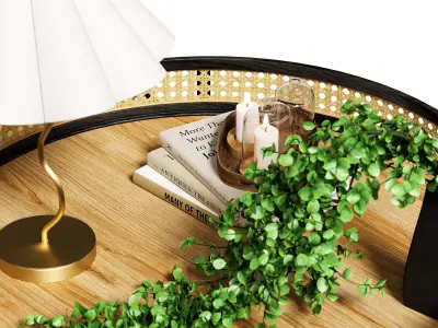 Table bouquet and items 3D model