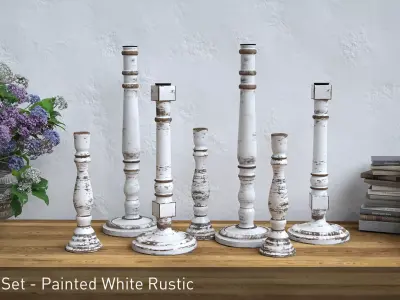 Candlesticks -  3 Size and Shape Variations AND 3 Texture Sets Low-poly 3D model