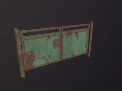 Old Metal Gate 3D Model Low-poly 3D model