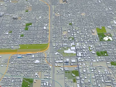 San Bernardino California USA 40km Low-poly 3D model