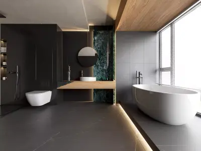 Modern main bathroom WC shower room 3D model