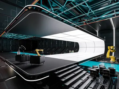 Sci-fi Hangar Interior V01 Low-poly 3D model