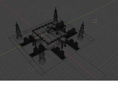 mosque cami garden bahce Free 3D model