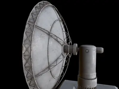 Satellite Dish Dirty Low-poly 3D model