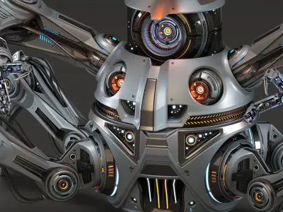 Spider Robot Mech Advanced - Rigged Animated 3D model