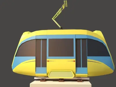 Modern Tram Low-poly 3D model