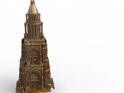 Gothic Cathedral tower Dome 3D model