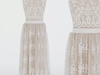 wedding dress 3D model