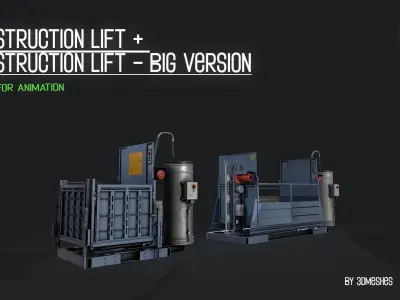 Construction Lift and Construction Lift BIG Version  Low-poly 3D model