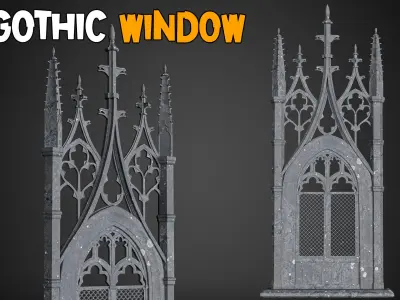 23 Gothic Door and Window 3D Model   Vol 1 Low-poly 3D model